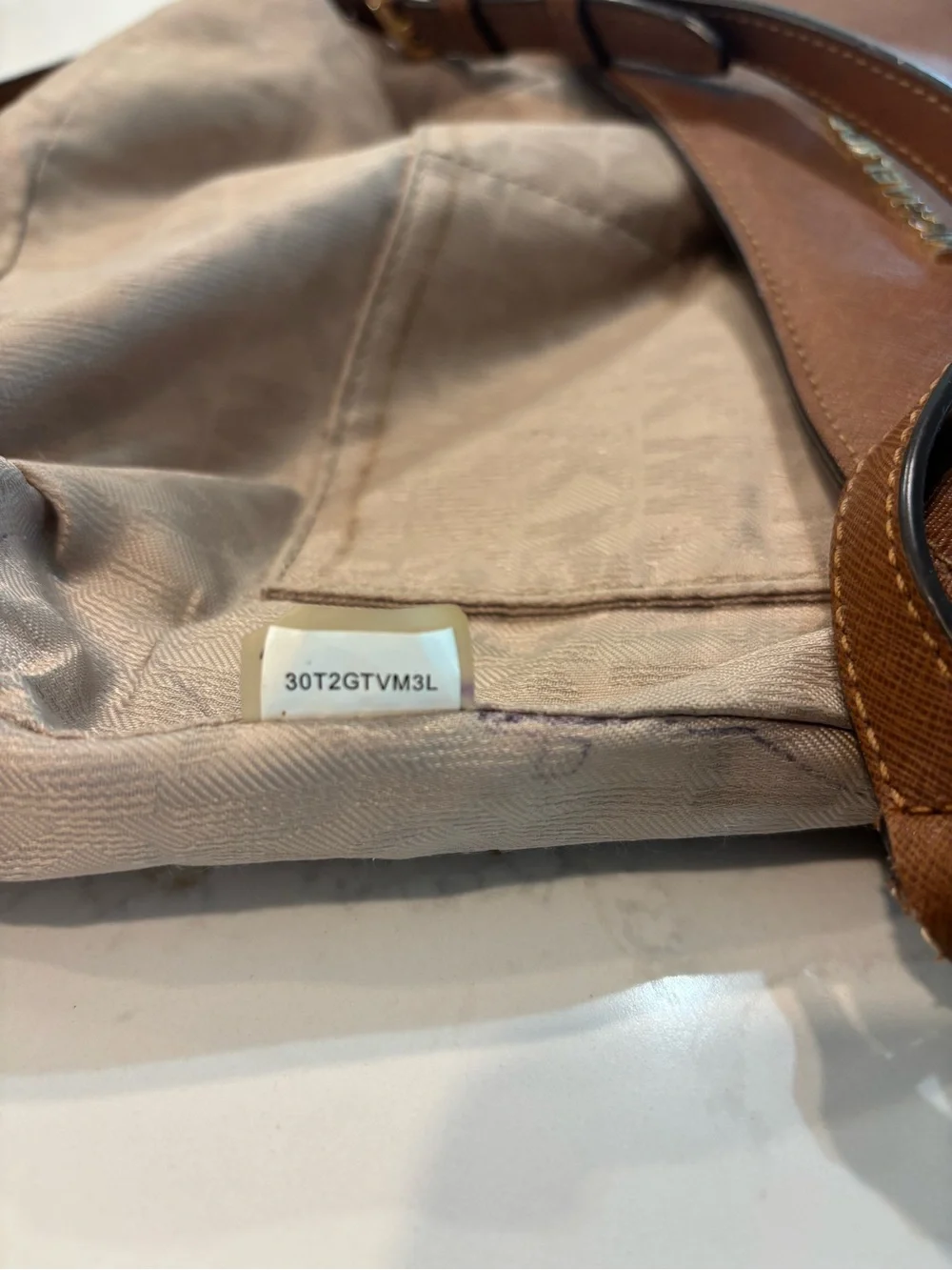 Michael Kors Cognac Brown Leather Crossbody Shoulder Bag